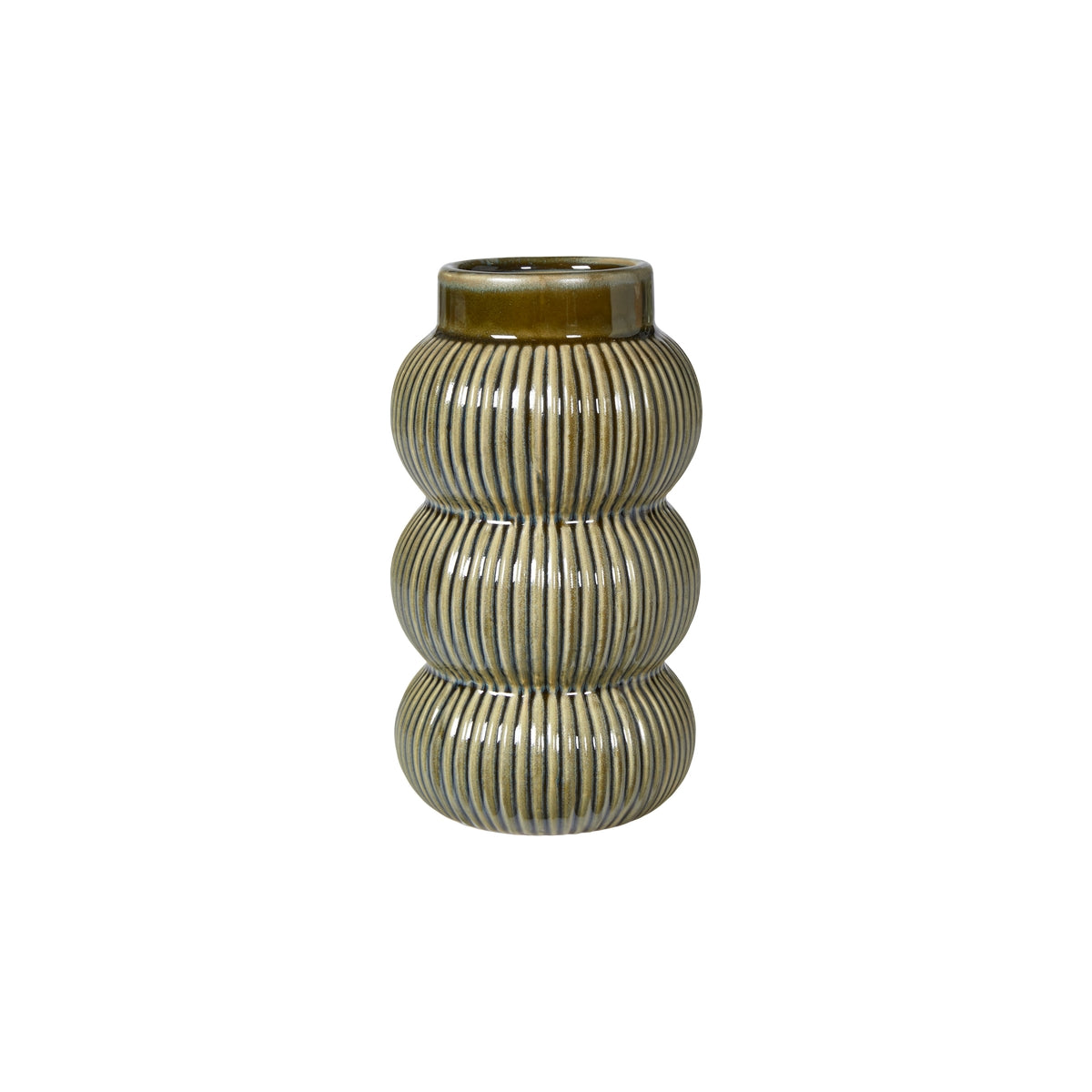 Vase med riller - grønn