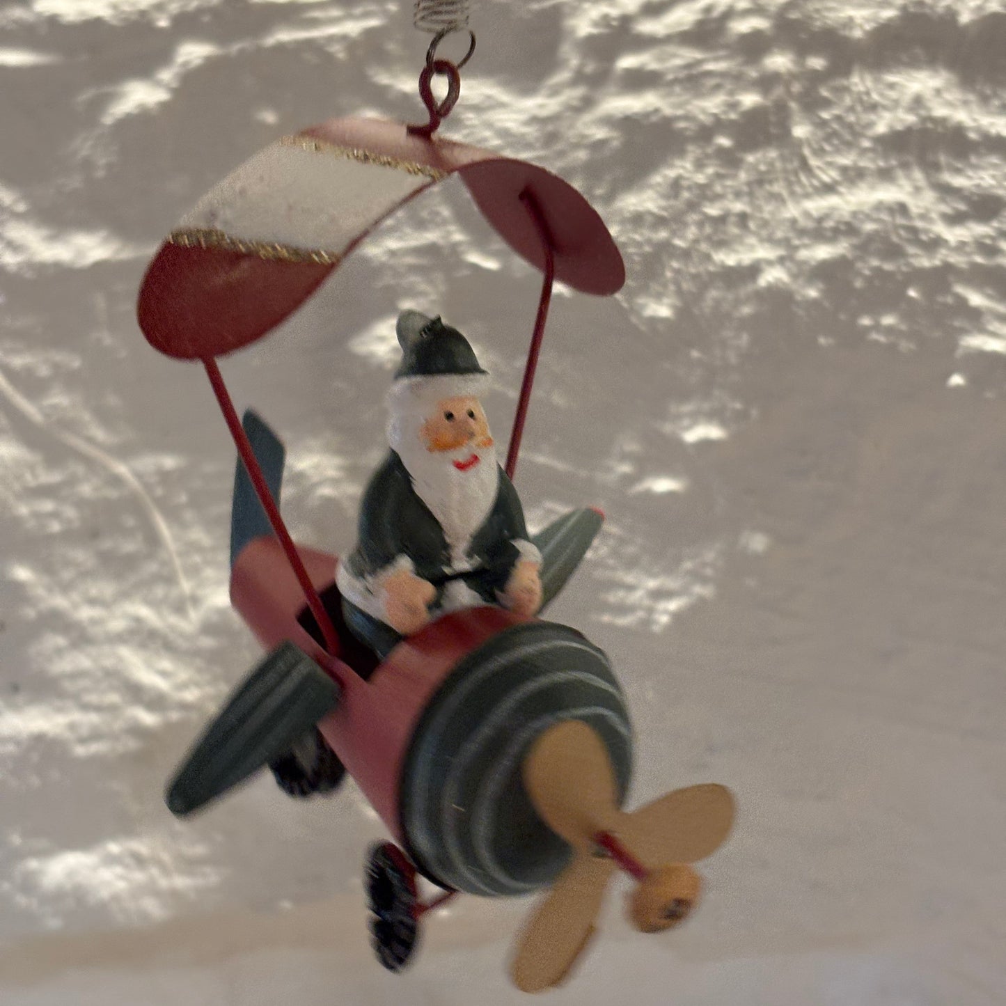 Julekule flymaskin mann og elg - 1stk